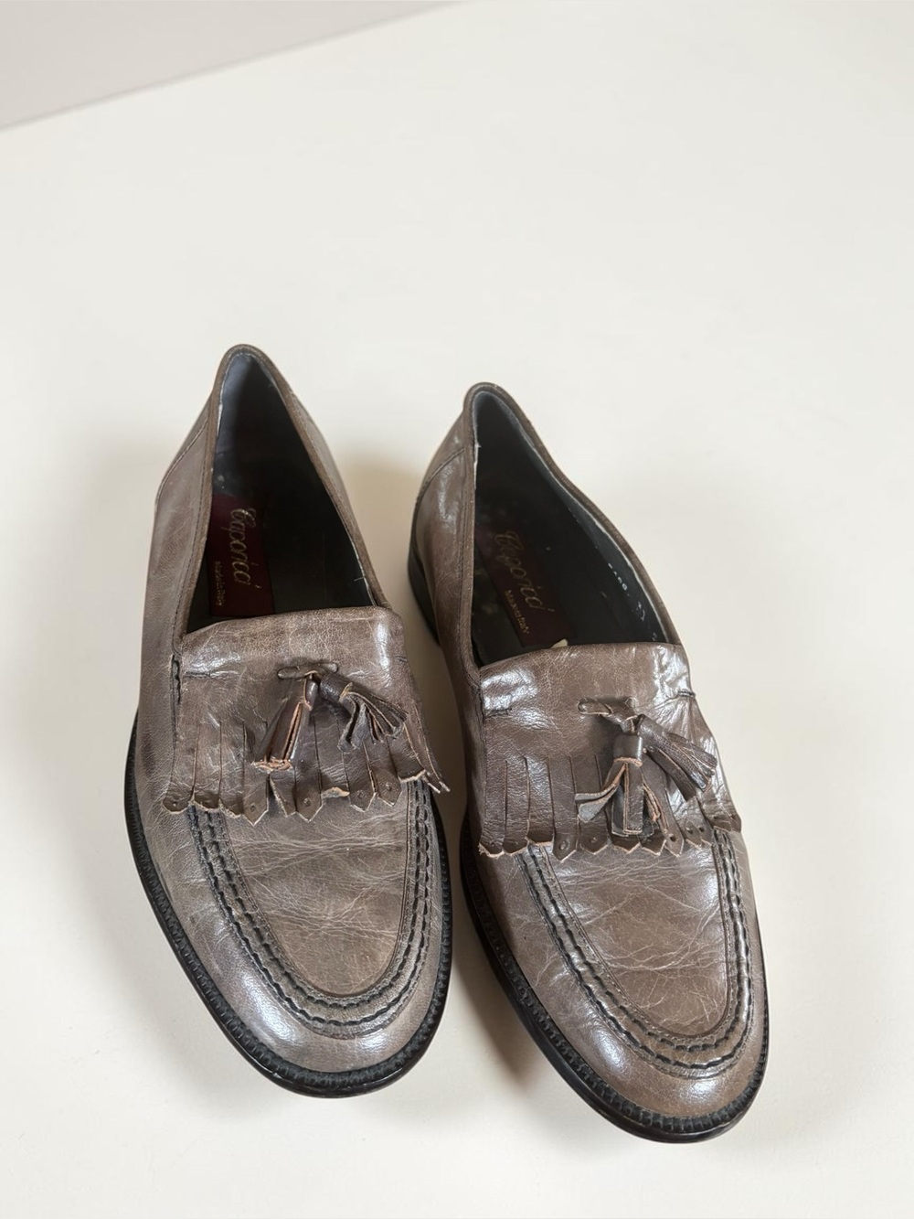 Caporicci Italy Mens Loafers Brown Leather US 9